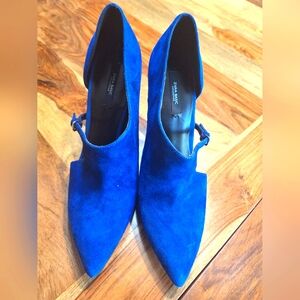 Zara Basic Cobalt Blue Suede Pump Heels